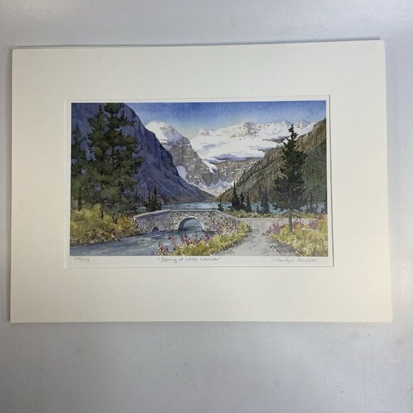 Art Print Spring at Lake Louise Marilyn Kinsella Signed 206/779 10 x 15 - Picture 2 of 8